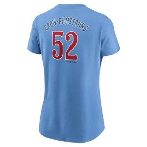 Pete crow armstrong chicago cubs nike womens fuse name number t shirt Baby blue L