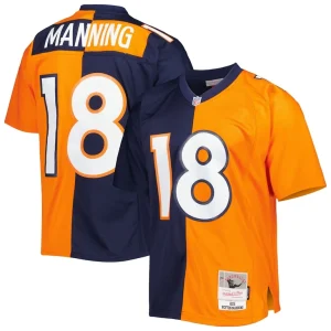 Peyton manning denver broncos mitchell ness 2015 split legacy replica jersey Navyorange