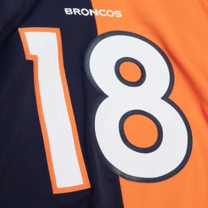 Peyton manning denver broncos mitchell ness 2015 split legacy replica jersey Navyorange XL