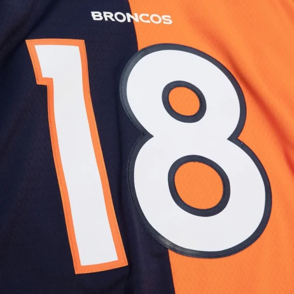 Peyton manning denver broncos mitchell ness 2015 split legacy replica jersey Navyorange XL