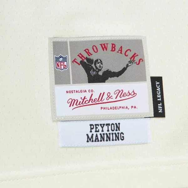 Peyton manning indianapolis colts mitchell ness chainstitch legacy jersey Cream 2XL