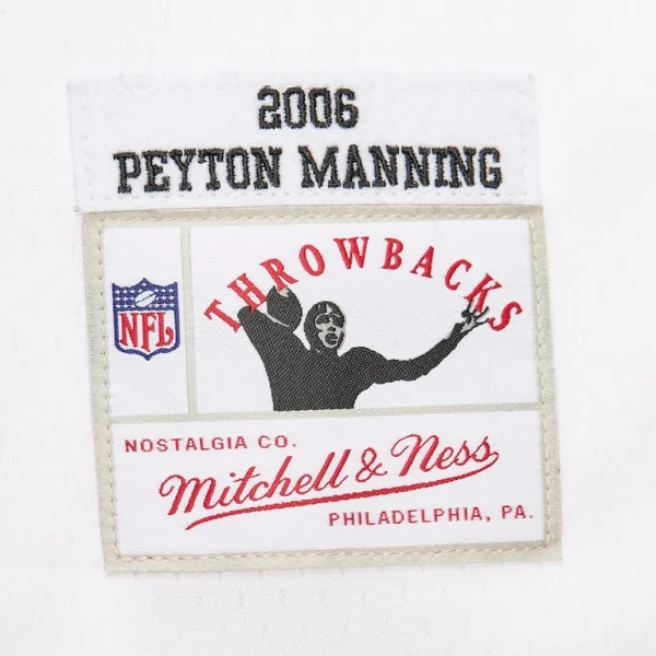 Peyton manning indianapolis colts mitchell ness player name number hoodie legacy jersey White 2XL