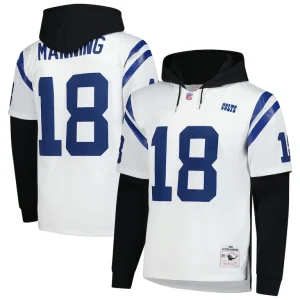 Peyton manning indianapolis colts mitchell ness player name number hoodie legacy jersey White