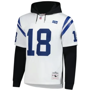 Peyton manning indianapolis colts mitchell ness player name number hoodie legacy jersey White M