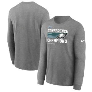 Philadelphia eagles nike 2022 nfc champions locker room trophy collection long sleeve t shirt Charcoal