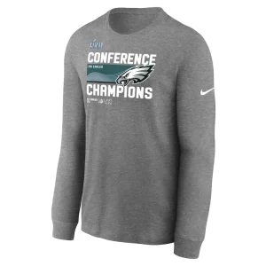Philadelphia eagles nike 2022 nfc champions locker room trophy collection long sleeve t shirt Charcoal M