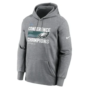 Philadelphia eagles nike 2022 nfc champions locker room trophy collection pullover hoodie Heather gray M