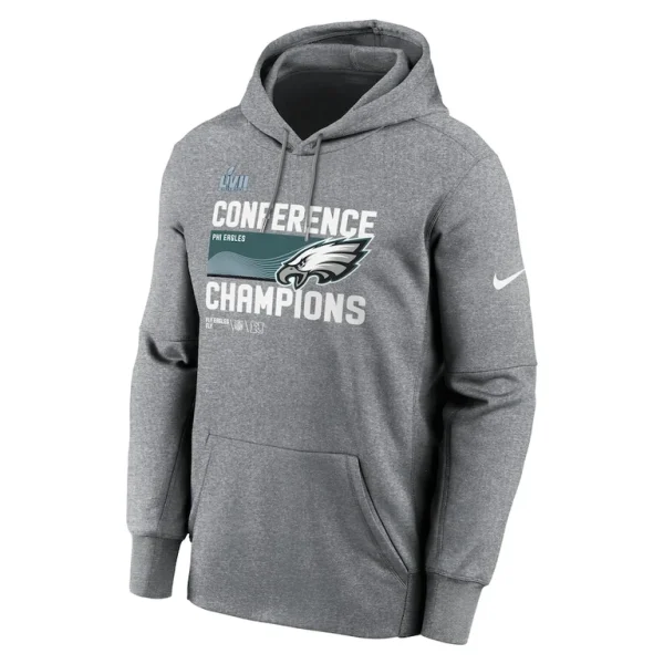 Philadelphia eagles nike 2022 nfc champions locker room trophy collection pullover hoodie Heather gray M