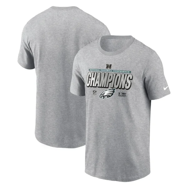 Philadelphia eagles nike 2024 nfc champions locker room trophy collection extended sizes t shirt Heather gray
