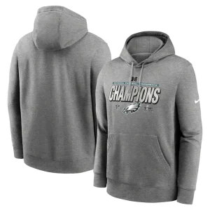 Philadelphia eagles nike 2024 nfc champions locker room trophy collection pullover hoodie Heather gray