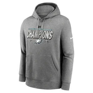 Philadelphia eagles nike 2024 nfc champions locker room trophy collection pullover hoodie Heather gray M
