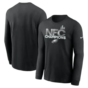 Philadelphia eagles nike 2024 nfc champions long sleeve t shirt Black