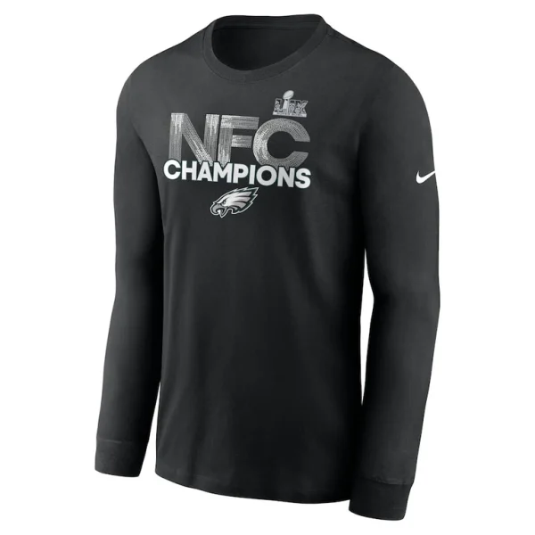 Philadelphia eagles nike 2024 nfc champions long sleeve t shirt Black M