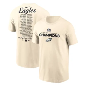 Philadelphia eagles nike 2024 nfc champions roster t shirt Cream