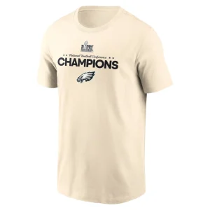 Philadelphia eagles nike 2024 nfc champions roster t shirt Cream M