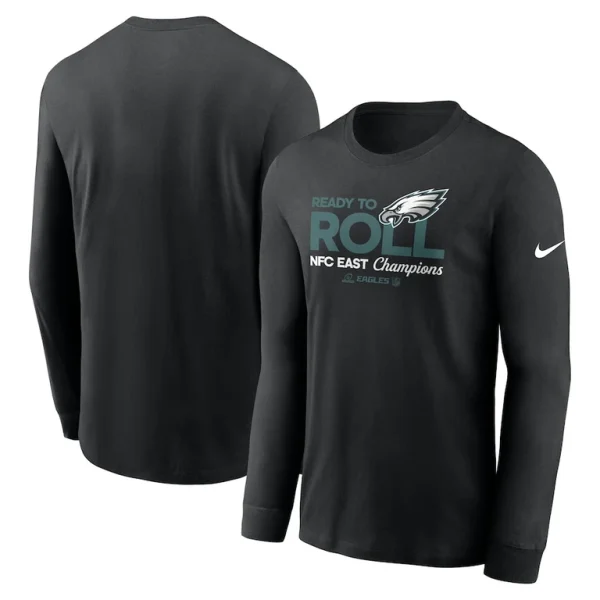 Philadelphia eagles nike 2024 nfc east division champions locker room trophy collection long sleeve t shirt Black