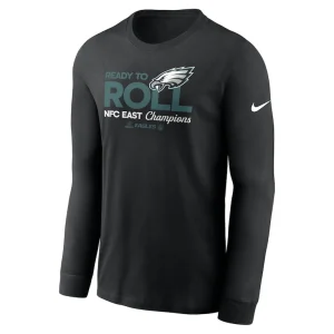 Philadelphia eagles nike 2024 nfc east division champions locker room trophy collection long sleeve t shirt Black M