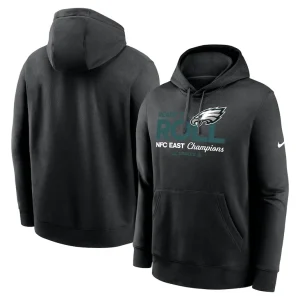 Philadelphia eagles nike 2024 nfc east division champions locker room trophy collection pullover hoodie Black