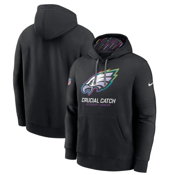 Philadelphia eagles nike 2024 nfl crucial catch big tall club pullover hoodie Black