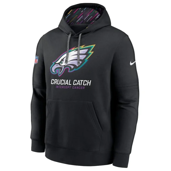 Philadelphia eagles nike 2024 nfl crucial catch big tall club pullover hoodie Black LT