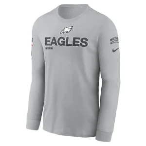 Philadelphia eagles nike 2024 salute to service long sleeve t shirt Gray M
