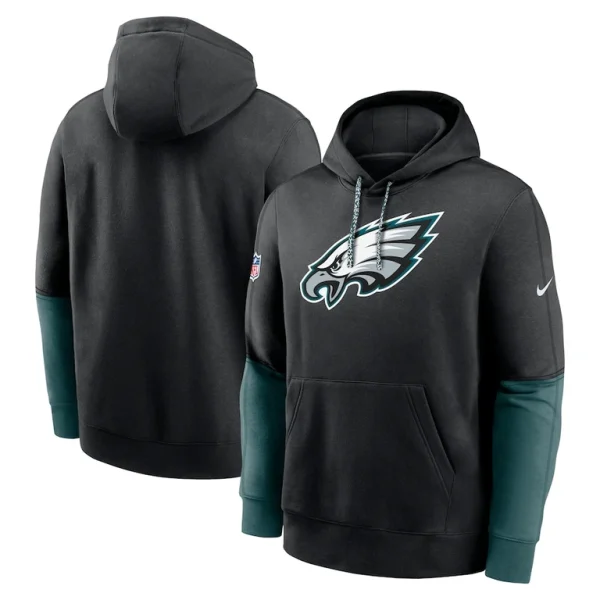 Philadelphia eagles nike 2024 sideline club pullover hoodie Black