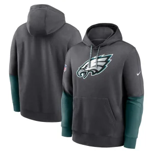 Philadelphia eagles nike 2024 sideline club pullover hoodie anthracite Multi