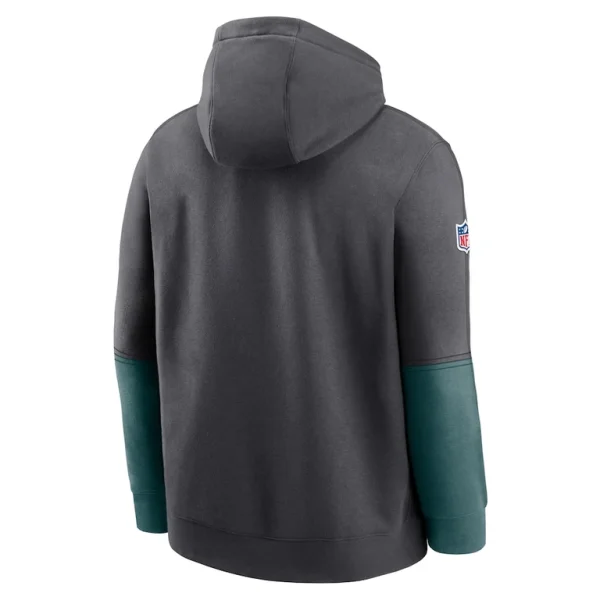 Philadelphia eagles nike 2024 sideline club pullover hoodie anthracite Multi L