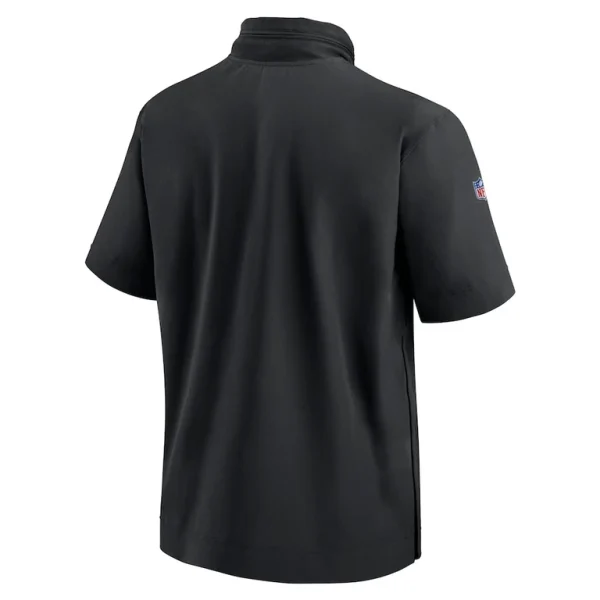 Philadelphia eagles nike 2024 sideline coach short sleeve half zip hoodie jacket Black L