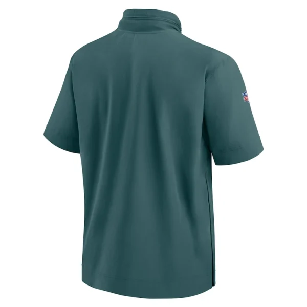 Philadelphia eagles nike 2024 sideline coach short sleeve half zip hoodie jacket Midnight green L