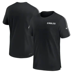 Philadelphia eagles nike 2024 sideline coach uv performance t shirt Black