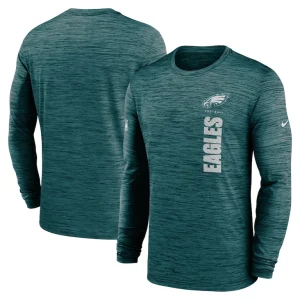 Philadelphia eagles nike 2024 sideline velocity performance long sleeve t shirt Midnight green