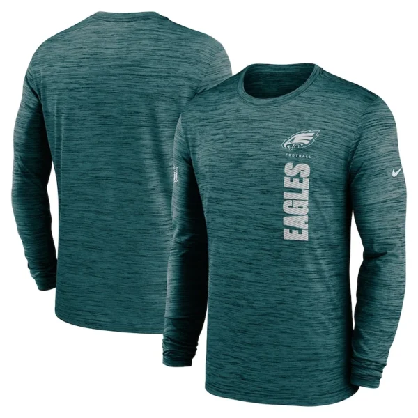 Philadelphia eagles nike 2024 sideline velocity performance long sleeve t shirt Midnight green