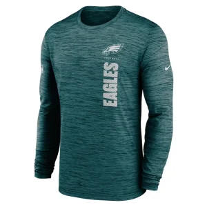 Philadelphia eagles nike 2024 sideline velocity performance long sleeve t shirt Midnight green M
