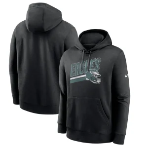 Philadelphia eagles nike club fleece pullover hoodie Black