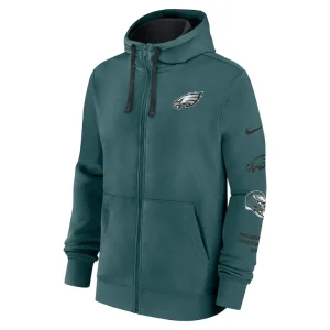 Philadelphia eagles nike club full zip hoodie jacket Midnight green M