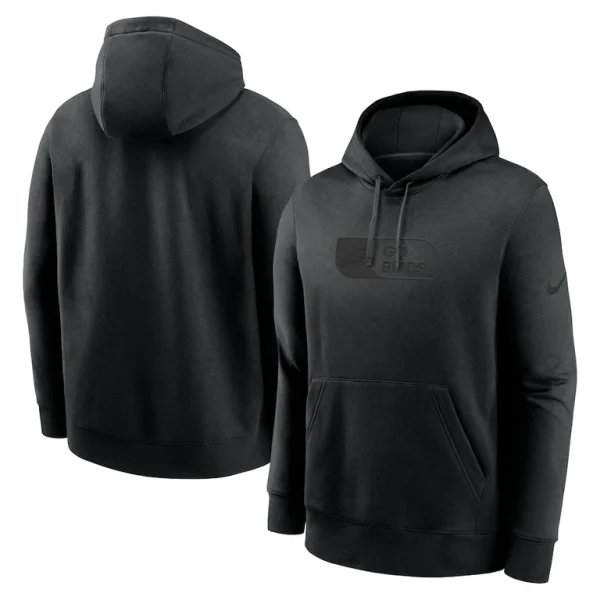 Philadelphia eagles nike edge french terry club pullover hoodie Black