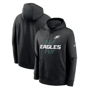 Philadelphia eagles nike fly eagles fly club fleece pullover hoodie Black