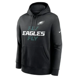 Philadelphia eagles nike fly eagles fly club fleece pullover hoodie Black M