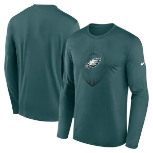 Philadelphia eagles nike legend icon long sleeve t shirt Midnight green