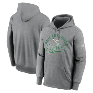 Philadelphia eagles nike performance fleece pullover hoodie Heather gray