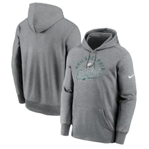 Philadelphia eagles nike performance fleece pullover hoodie Heather gray