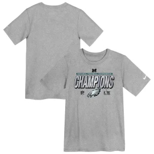 Philadelphia eagles nike preschool 2024 nfc champions locker room trophy collection t shirt Heather gray
