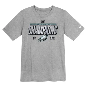 Philadelphia eagles nike preschool 2024 nfc champions locker room trophy collection t shirt Heather gray 56