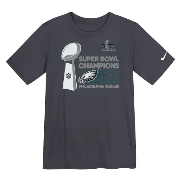 Philadelphia eagles nike preschool super bowl lix champions locker room trophy collection t shirt anthracite Multi 56