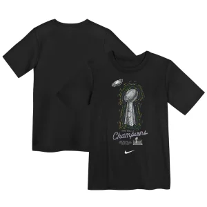 Philadelphia eagles nike preschool super bowl lix champions lombardi trophy t shirt Black