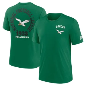 Philadelphia eagles nike rewind team excite 2 hit tri blend t shirt Kelly green