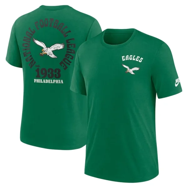 Philadelphia eagles nike rewind team excite 2 hit tri blend t shirt Kelly green