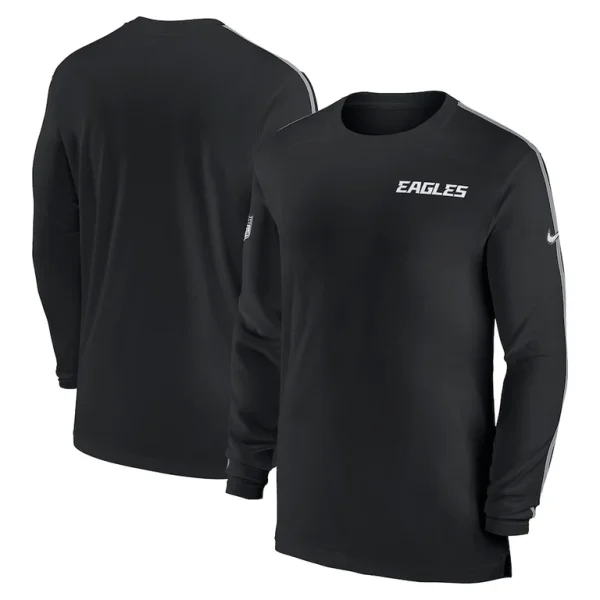 Philadelphia eagles nike sideline coach uv performance long sleeve t shirt Black