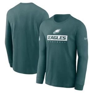 Philadelphia eagles nike sideline performance long sleeve t shirt Midnight green